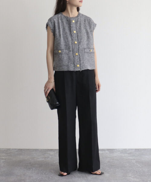 fredy emue(フレディエミュ)の「【fredy emue】サマーツイードベストブラウス(シャツ/ブラウス・レディース・ネイビー/チャコールグレー/ライトグレー・38)」の21枚目の写真