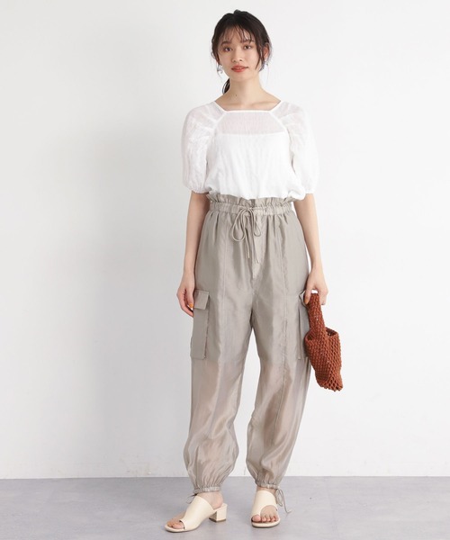 mysty woman(ミスティウーマン)の「シアードロストカーゴパンツ 909830(カーゴパンツ・レディース・ブラック/グレイッシュベージュ/ピンク系その他・FREE)」の7枚目の写真