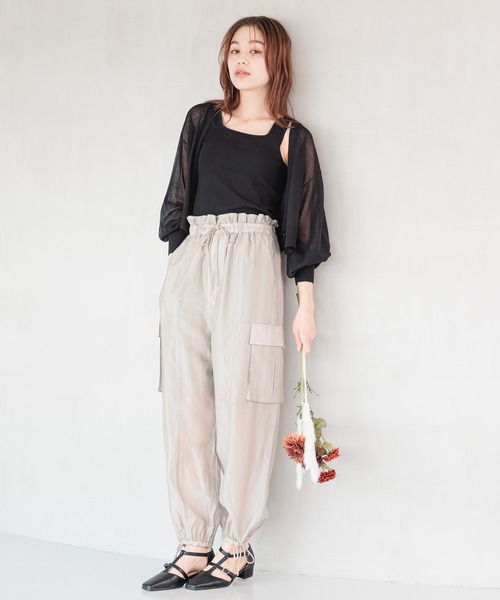 mysty woman(ミスティウーマン)の「シアードロストカーゴパンツ 909830(カーゴパンツ・レディース・ブラック/グレイッシュベージュ/ピンク系その他・FREE)」の4枚目の写真