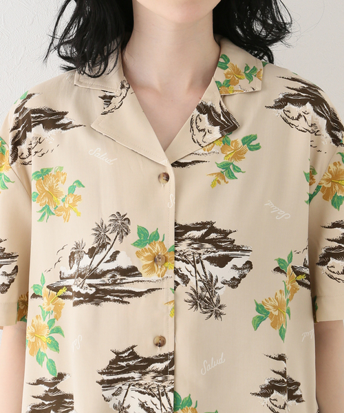 BRIXTON(ブリクストン)の「【BRIXTON / ブリクストン】BUNKER PARADISES S/S WVN(シャツ/ブラウス・レディース・ベージュ・SMALL)」の5枚目の写真