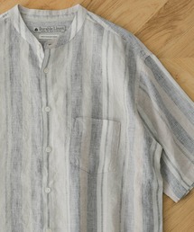 URBAN RESEARCH DOORS | シルケットリネンバンドカラーショートスリーブシャツ(シャツ/ブラウス)