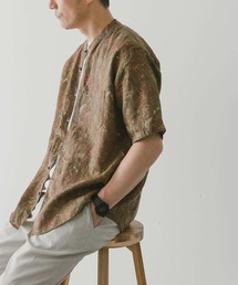 URBAN RESEARCH DOORS | 『XLサイズ/WEB限定』シルケットリネンバンドカラーショートスリーブシャツ(シャツ/ブラウス)