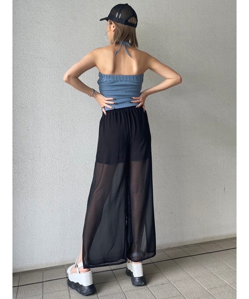 seytoサイズ3 / チュールレイヤードシアーワイドパンツ Tulle layered sheer wide pants / チュールレイヤードシアー