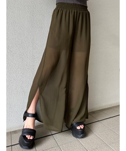 seytoサイズ3 / チュールレイヤードシアーワイドパンツ Tulle layered sheer wide pants / チュールレイヤードシアー