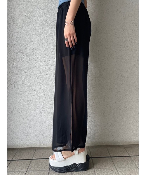 seytoサイズ3 / チュールレイヤードシアーワイドパンツ Tulle layered sheer wide pants / チュールレイヤードシアー