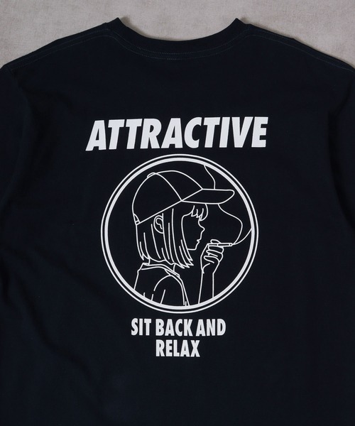 MODISH GAZE（モディシュガゼ）の「MODISH GAZE スモーキングガール SIT BACK AND RELAX半袖Tシャツ（Tシャツ/カットソー・メンズ・ネイビー系1/ネイビー系2/ブラック×ホワイト/ホワイト×ブラック・L/XL/M）」の19枚目の写真