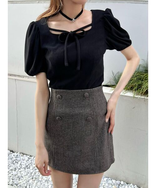 EATME(イートミー)の「アームウォーマー付パフスリーブTOP(Tシャツ/カットソー・レディース・ブラック/ベージュ/ブラウン・FREE)」の15枚目の写真