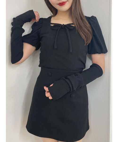 EATME(イートミー)の「アームウォーマー付パフスリーブTOP(Tシャツ/カットソー・レディース・ブラック/ベージュ/ブラウン・FREE)」の21枚目の写真