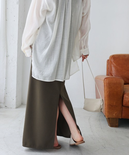 セール】梨地ポンチタイトマキシスカート（スカート）｜andme