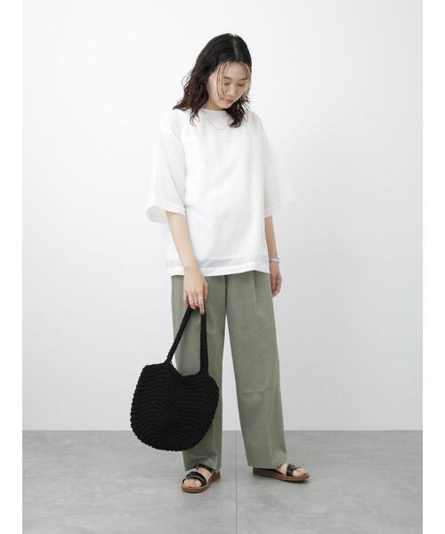 Samansa Mos2 blue（サマンサモスモスブルー）の「タックイージーパンツ（その他パンツ・レディース・キナリ/カーキ/チャコールグレー・F）」の7枚目の写真