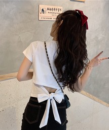 バックリボンTシャツ
