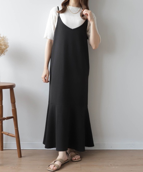 セール】【150㎝前後の小柄さんサイズ】裾切替えキャミ
