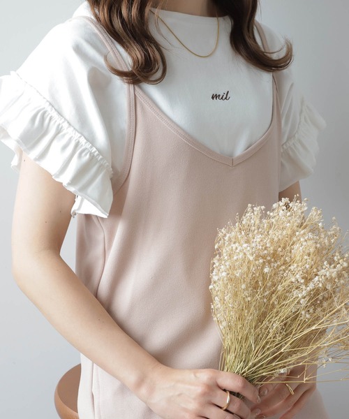mil(ミル)の「【150㎝前後の小柄さんサイズ】裾切替えキャミワンピース(ワンピース・レディース・ブラック/ピンクベージュ/モカ・XS/S)」の16枚目の写真