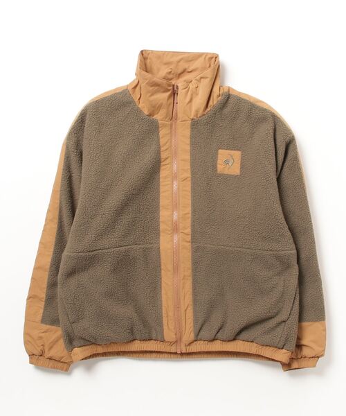 le coq sportif（ルコックスポルティフ）の「リバーシブル フリースジャケット（ブルゾン・レディース・カーキブラウン/ホワイト×ブルー/ブラック/カーキ系・S/M/XL/L）」の4枚目の写真