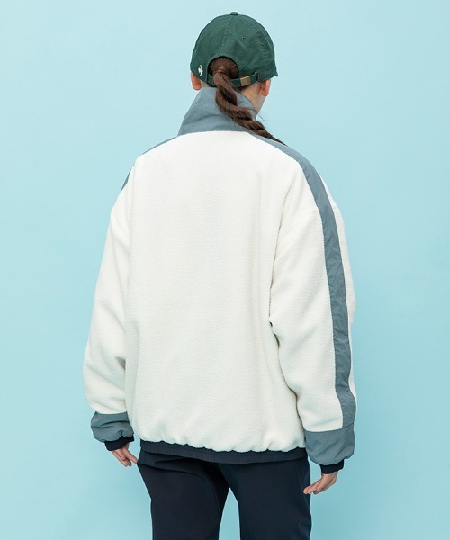 le coq sportif（ルコックスポルティフ）の「リバーシブル フリースジャケット（ブルゾン・レディース・カーキブラウン/ホワイト×ブルー/ブラック/カーキ系・S/M/XL/L）」の10枚目の写真