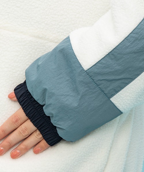 le coq sportif（ルコックスポルティフ）の「リバーシブル フリースジャケット（ブルゾン・レディース・カーキブラウン/ホワイト×ブルー/ブラック/カーキ系・S/M/XL/L）」の20枚目の写真