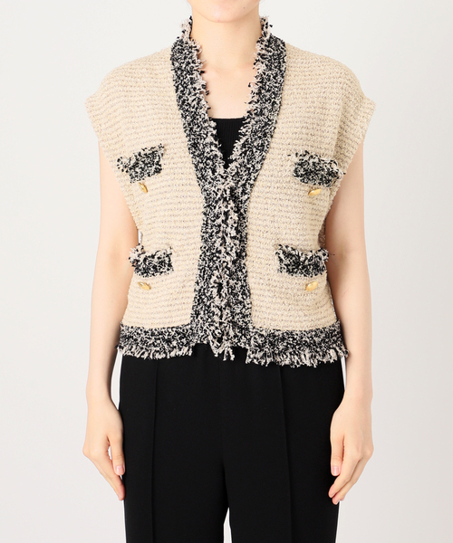 ヴェルメイユ パー イエナ ブークレニットジャガードベスト ジレ