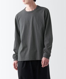 洗いざらし太番手クルーネック長袖Tシャツ