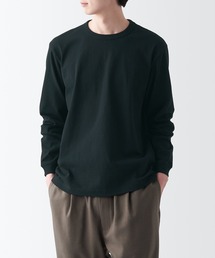 洗いざらし太番手クルーネック長袖Tシャツ