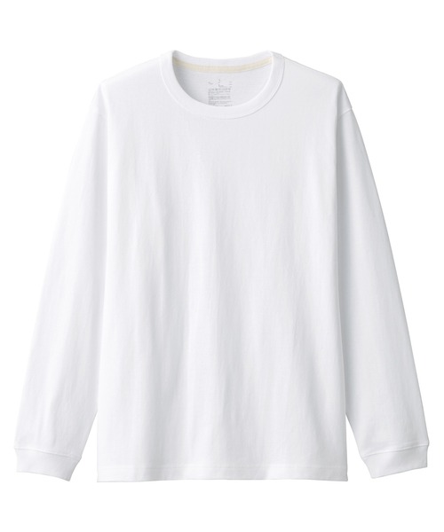 無印良品(ムジルシリョウヒン)の「洗いざらし太番手クルーネック長袖Tシャツ(Tシャツ/カットソー・メンズ・キャメル/ブラック/ブルー系1/ホワイト/ダークグレー/ダークグリーン・XS/XXL/M/L/XL/S)」の9枚目の写真