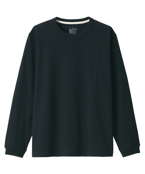 無印良品(ムジルシリョウヒン)の「洗いざらし太番手クルーネック長袖Tシャツ(Tシャツ/カットソー・メンズ・キャメル/ブラック/ブルー系1/ホワイト/ダークグレー/ダークグリーン・XS/XXL/M/L/XL/S)」の15枚目の写真