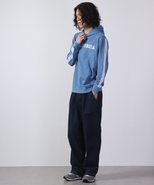FUNALIVE(ファンアライブ)の「Denim-like jersey pullover hoodie / デニムライク天竺プルオーバーパーカー unisex(パーカー・メンズ・ブルー/インディゴブルー・L/XL/M)」の15枚目の写真