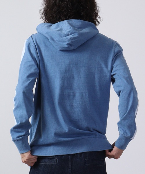 FUNALIVE(ファンアライブ)の「Denim-like jersey pullover hoodie / デニムライク天竺プルオーバーパーカー unisex(パーカー・メンズ・ブルー/インディゴブルー・L/XL/M)」の13枚目の写真