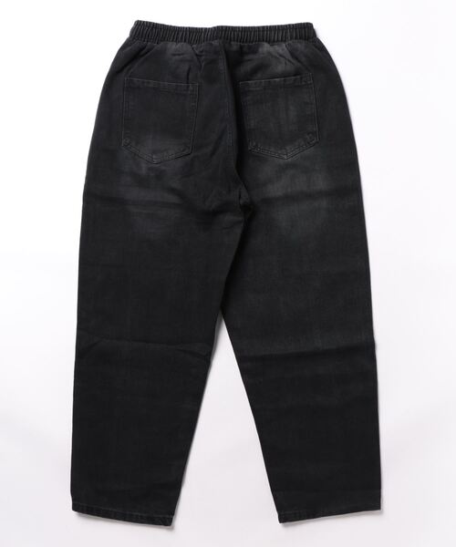 セール】【HOOK】古着風ウォッシュデニム切り替えワイドパンツ（デニム