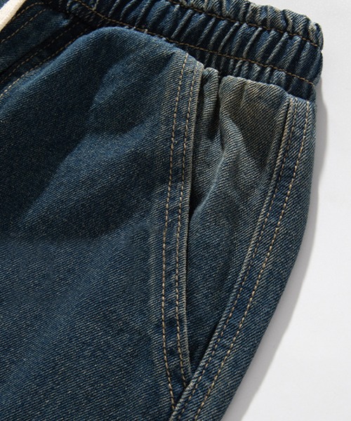 HOOK（フック）の「【HOOK】古着風ウォッシュデニム切り替えワイドパンツ（デニムパンツ・メンズ・ブラック/ブルー・XL/M/L/XXL）」の14枚目の写真