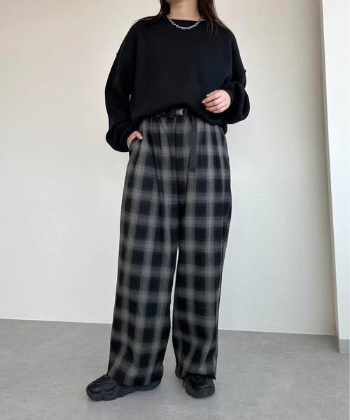 セール】オンブレチェックワイドパンツ【ZOZOTOWN限定アイテム
