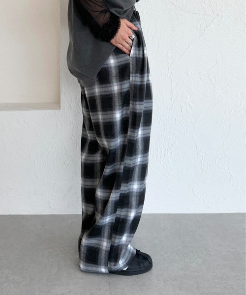 セール】オンブレチェックワイドパンツ【ZOZOTOWN限定アイテム