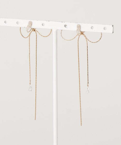 itam（アイタム）の「【itam】アイタム/ リボンノンホールピアス/ 金属アレルギー対応イヤリング（イヤリング・レディース・ゴールド/ピンクゴールド・FREE）」の6枚目の写真