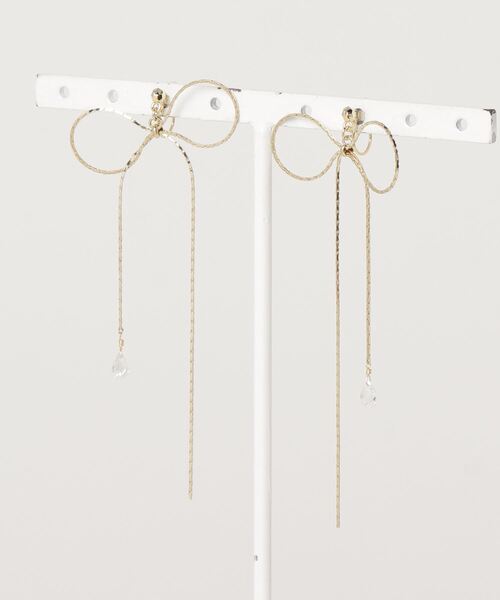 itam（アイタム）の「【itam】アイタム/ リボンノンホールピアス/ 金属アレルギー対応イヤリング（イヤリング・レディース・ゴールド/ピンクゴールド・FREE）」の4枚目の写真