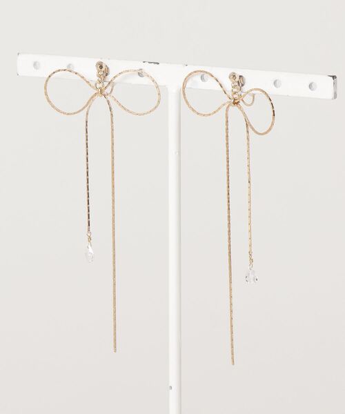 itam（アイタム）の「【itam】アイタム/ リボンノンホールピアス/ 金属アレルギー対応イヤリング（イヤリング・レディース・ゴールド/ピンクゴールド・FREE）」の5枚目の写真