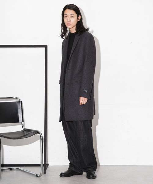 NANO universe(ナノユニバース)の「フレキシブルメルトンチェスターコート(チェスターコート・メンズ・ブラック/チャコール/モカ・M/S/L/XL)」の16枚目の写真