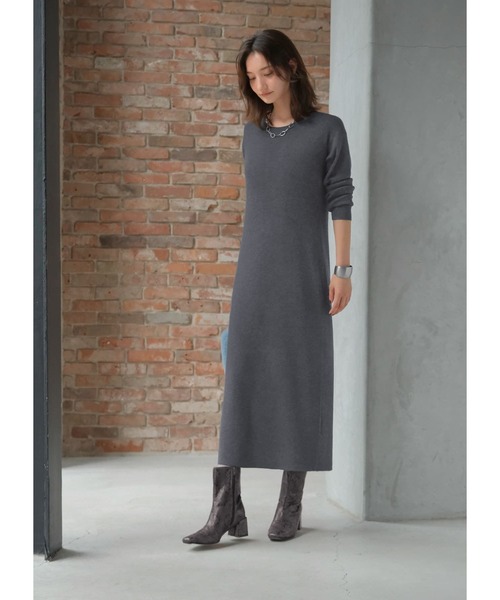 STYLE DELI(スタイルデリ)の「エアリー細リブニットワンピース(ワンピース・レディース・ボルドー/ブラック/チャコール・02/01)」の19枚目の写真