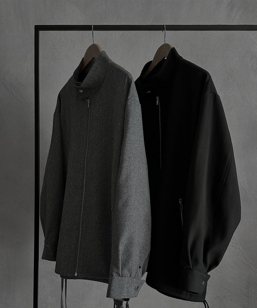 SERACE（セラス）の「【SERACE】Loose silhouette stand zip blouson / ルーズシルエットスタンドジップブルゾン（ブルゾン・メンズ・ブラック/グレー・M/L）」の11枚目の写真