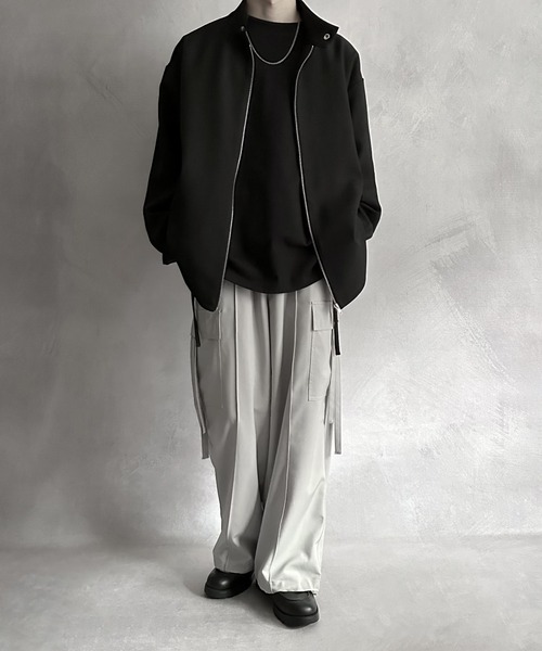 SERACE（セラス）の「【SERACE】Loose silhouette stand zip blouson / ルーズシルエットスタンドジップブルゾン（ブルゾン・メンズ・ブラック/グレー・M/L）」の19枚目の写真