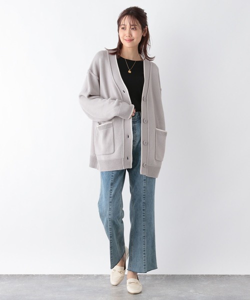 GLOBAL WORK(グローバルワーク)の「毛玉になりにくいミドルカーディガン/906700(カーディガン/ボレロ・レディース・杢グレー/ブラック/ホワイト系その他・MEDIUM/LARGE)」の12枚目の写真