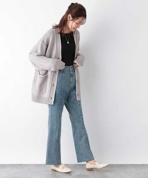 GLOBAL WORK(グローバルワーク)の「毛玉になりにくいミドルカーディガン/906700(カーディガン/ボレロ・レディース・杢グレー/ブラック/ホワイト系その他・MEDIUM/LARGE)」の13枚目の写真