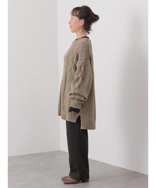 CRAFT STANDARD BOUTIQUE（クラフトスタンダードブティック）の「【男女兼用】ハンドステッチケーブルニット（ニット/セーター・レディース・マスタード/ブラック/アイボリー/モカ・M/L/XL）」の13枚目の写真