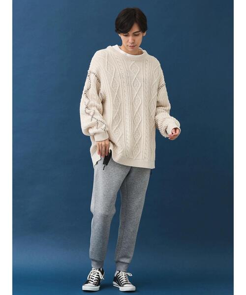 CRAFT STANDARD BOUTIQUE（クラフトスタンダードブティック）の「【男女兼用】ハンドステッチケーブルニット（ニット/セーター・レディース・マスタード/ブラック/アイボリー/モカ・M/L/XL）」の21枚目の写真