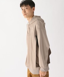 脇布帛切り替えパーカー