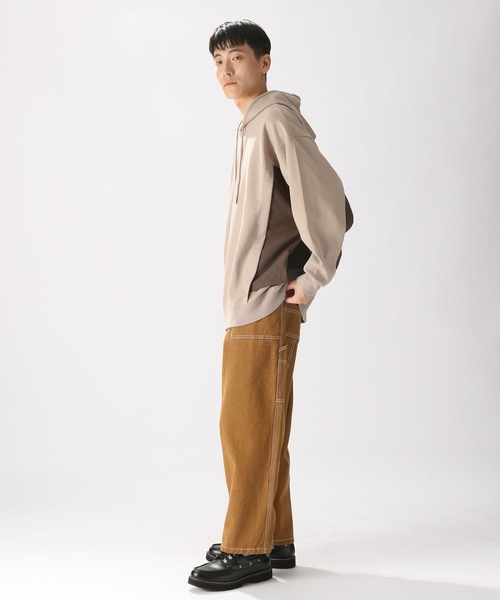 niko and...（ニコアンド）の「脇布帛切り替えパーカー（パーカー・メンズ・パープル/ブラック/ベージュ・MEDIUM/LARGE）」の7枚目の写真