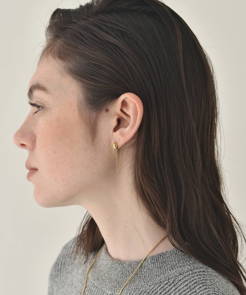 LHME(エルエイチエムイー)の「【WEB限定】”Aqua”プチオーバルピアス/チェーンループ/サージカルステンレス(金属アレルギー対応)【LHME / エルエイチエムイー】(ピアス(両耳用)・レディース・シルバー/ゴールド・ONE SIZE)」の14枚目の写真