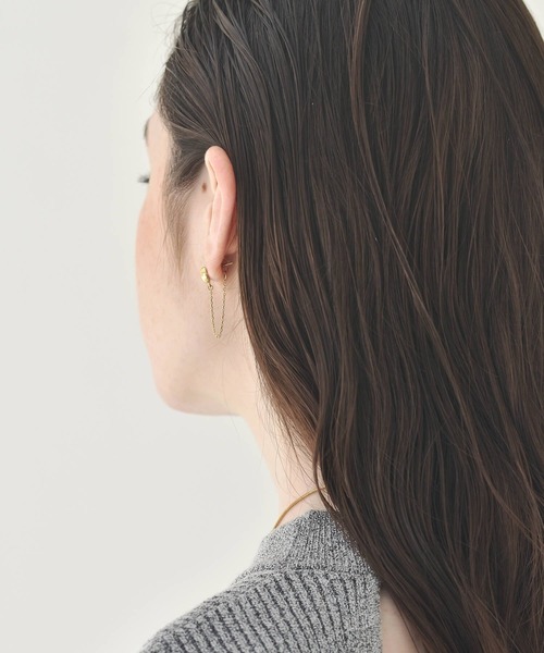 LHME(エルエイチエムイー)の「【WEB限定】”Aqua”プチオーバルピアス/チェーンループ/サージカルステンレス(金属アレルギー対応)【LHME / エルエイチエムイー】(ピアス(両耳用)・レディース・シルバー/ゴールド・ONE SIZE)」の11枚目の写真