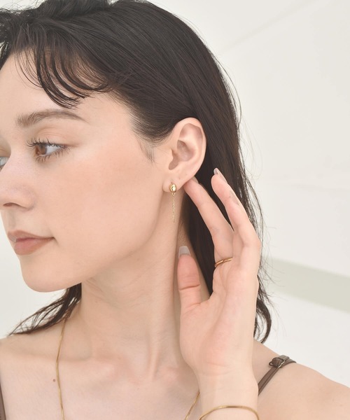 LHME(エルエイチエムイー)の「【WEB限定】”Aqua”プチオーバルピアス/チェーンループ/サージカルステンレス(金属アレルギー対応)【LHME / エルエイチエムイー】(ピアス(両耳用)・レディース・シルバー/ゴールド・ONE SIZE)」の16枚目の写真