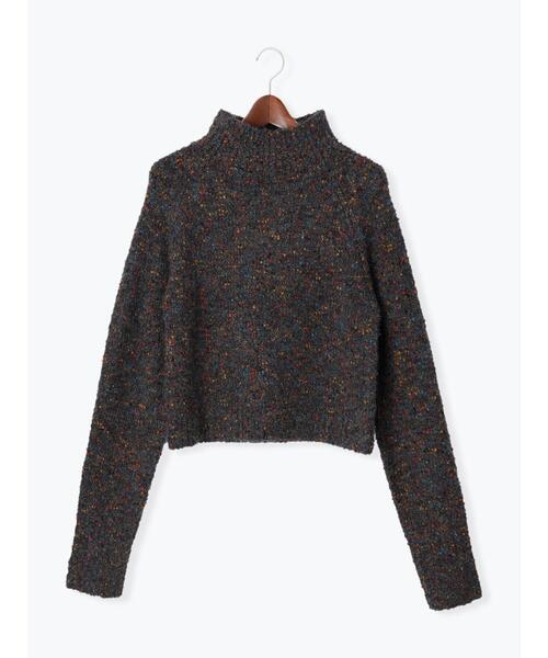 Te chichi(テチチ)の「カラーネップハイネッククロップト丈ニット(ニット/セーター・レディース・チャコールグレー/ベージュ・F)」の4枚目の写真