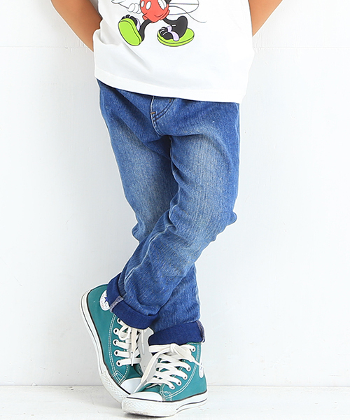 B:MING by BEAMS（ビーミングバイビームス）の「ビーミング by ビームス / カットデニムパギンス（デニムパンツ・キッズ・ブルー・140/110/100/130/120/90）」の4枚目の写真