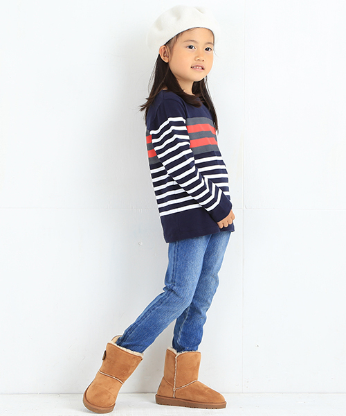 B:MING by BEAMS（ビーミングバイビームス）の「ビーミング by ビームス / カットデニムパギンス（デニムパンツ・キッズ・ブルー・140/110/100/130/120/90）」の3枚目の写真